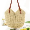 ins' new hollowed-out monofilament woven bag, fashionable single-shoulder straw woven bag, paper rope casual women's bag, beach bag details Picture